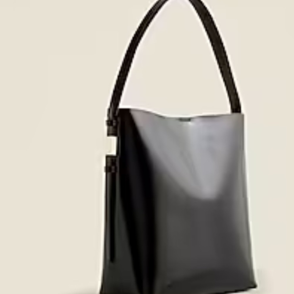NWOT  J Crew Edie bucket bag in Italian leather - Black - Picture 4 of 9